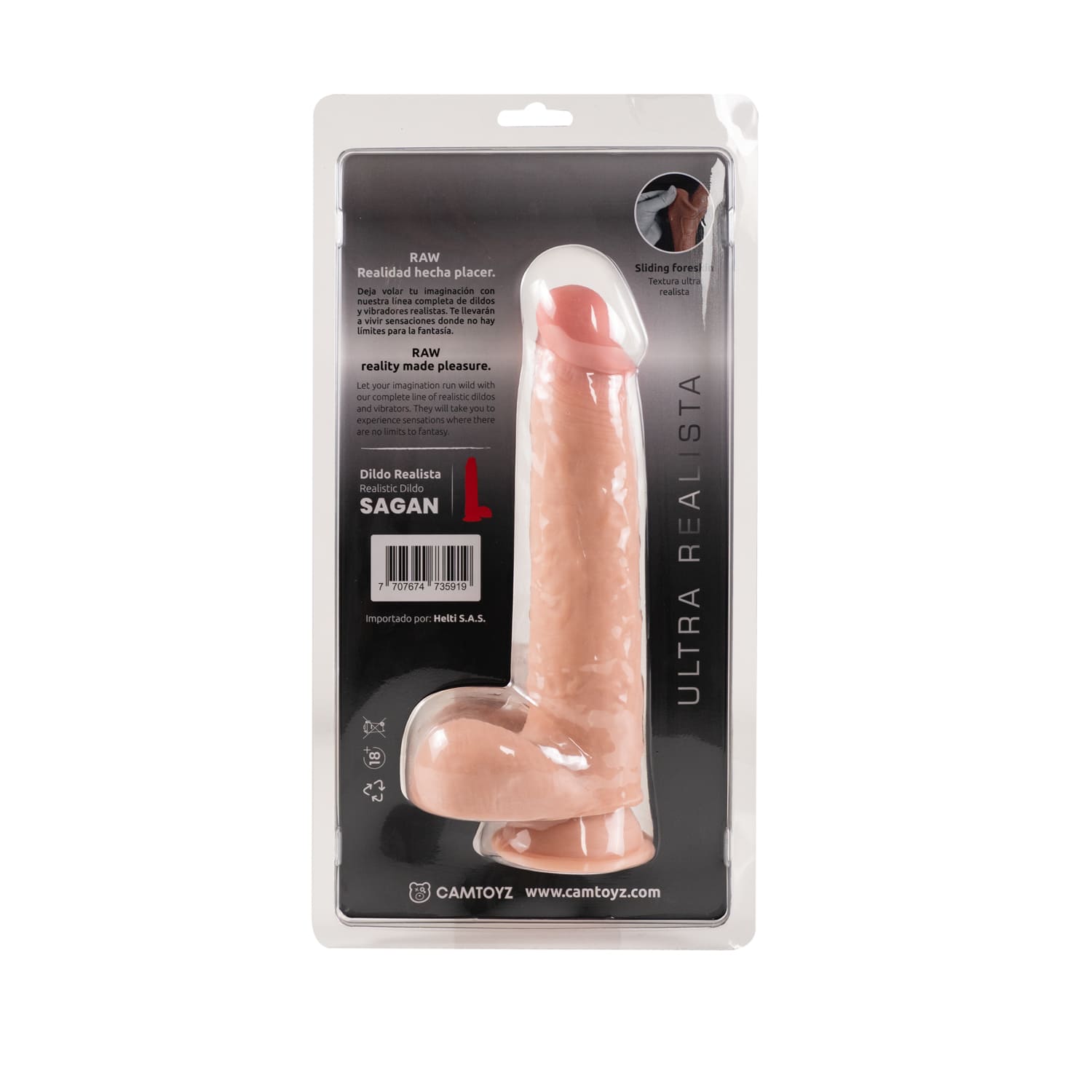 Dildo ultra realista Sagan 19.5 cm - 24.5 cm Camtoyz