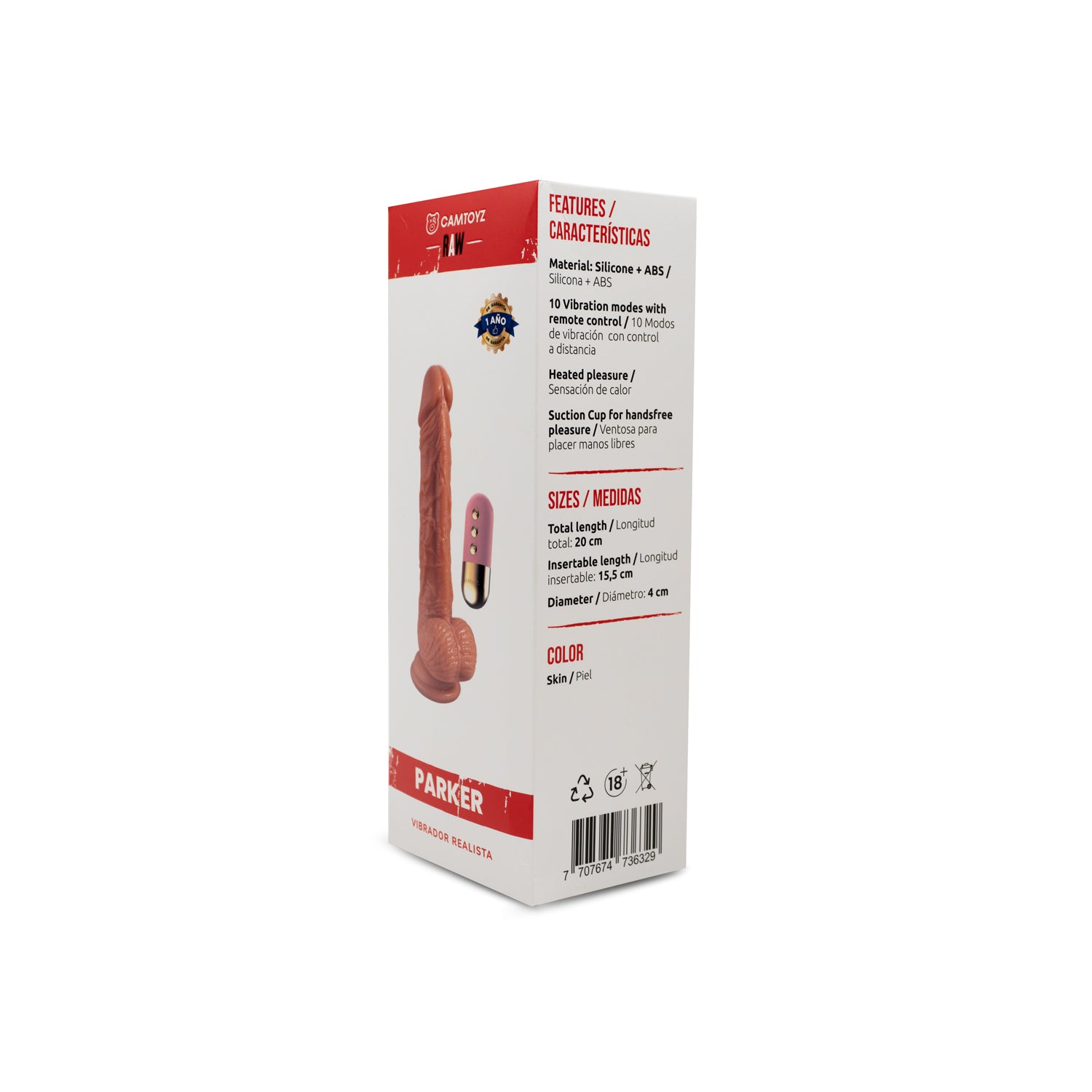 Vibrador realista Parker 20 cm Camtoyz
