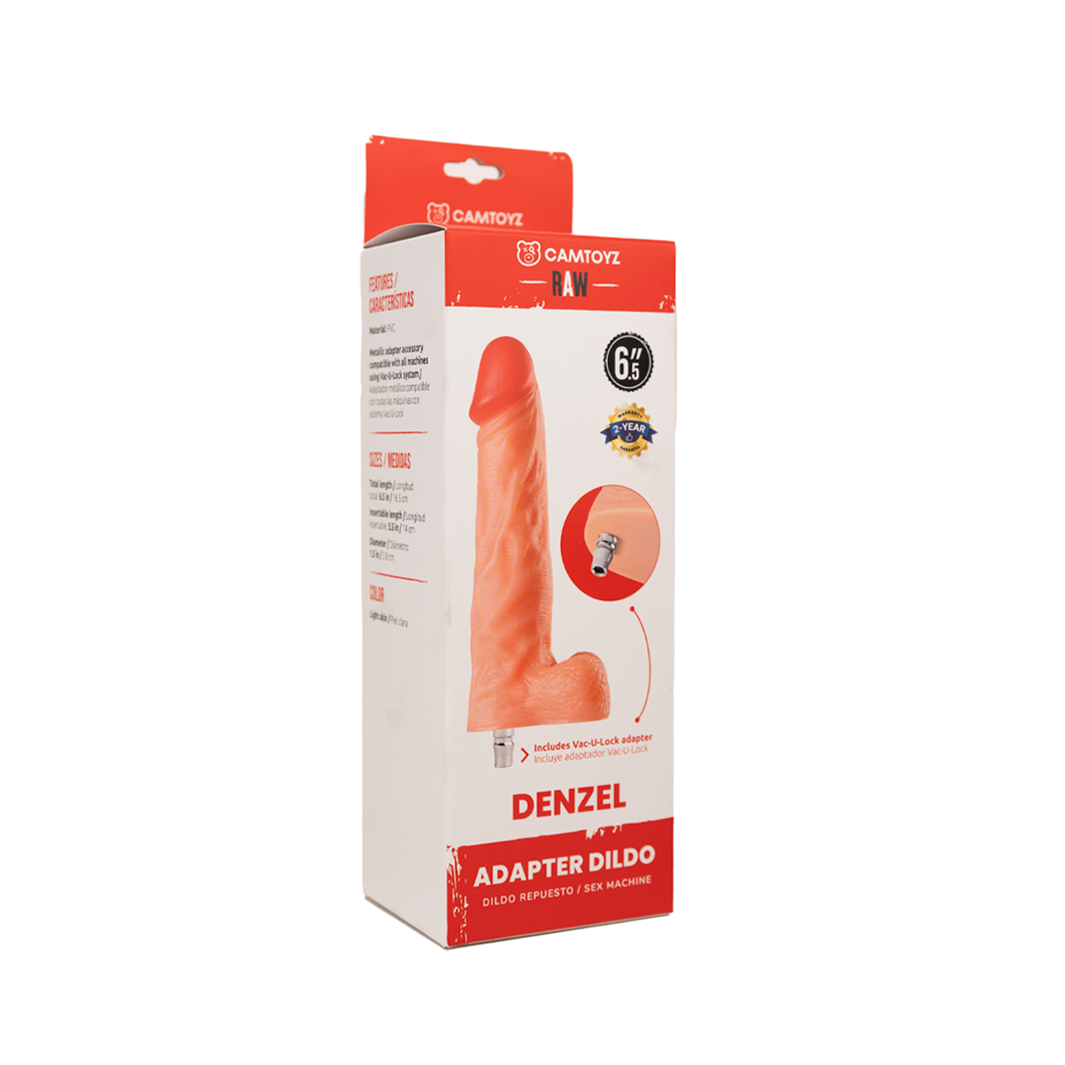 Denzel Dildo Ultrarealista con Adaptador Camtoyz Sex Machine Lovense